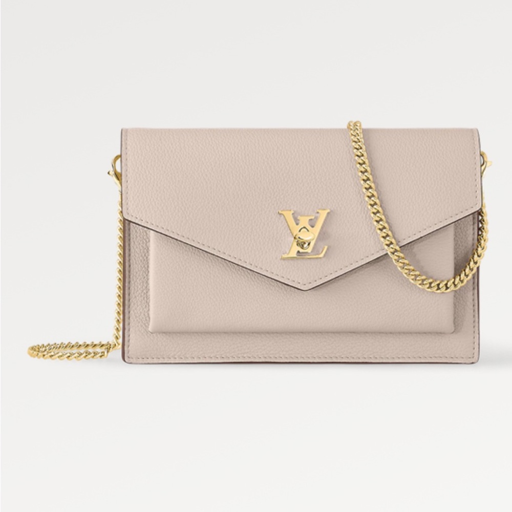 Louis Vuitton Soft Calfskin Mini My Lockme Chain Pochette Greige